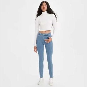 NWT- LEVI'S SIGNATURE WOMENS BLUE 721 HIGH-RISE SKINNY JEANS SIZE 4 MEDIUM 27x30